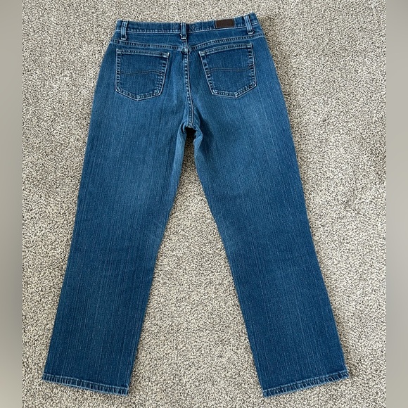 LEE RELAXED STRAIGHT LEG AT THE WAIST BLUE DENIM JEANS SIZE 12 M WOMENS - Picture 7 of 9